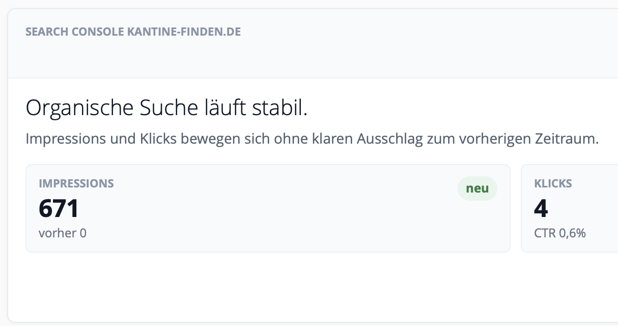 Search Console: Projektentwicklung im Blick behalten